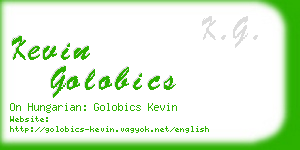 kevin golobics business card